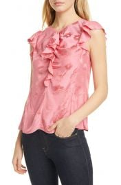 Rebecca Taylor Mimosa Floral Silk Blend Jacquard Blouse at Nordstrom